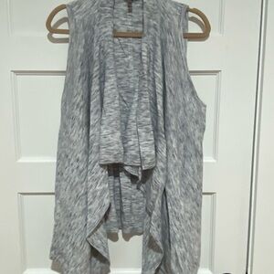 Gray Sleeveless Open Front Cardigan